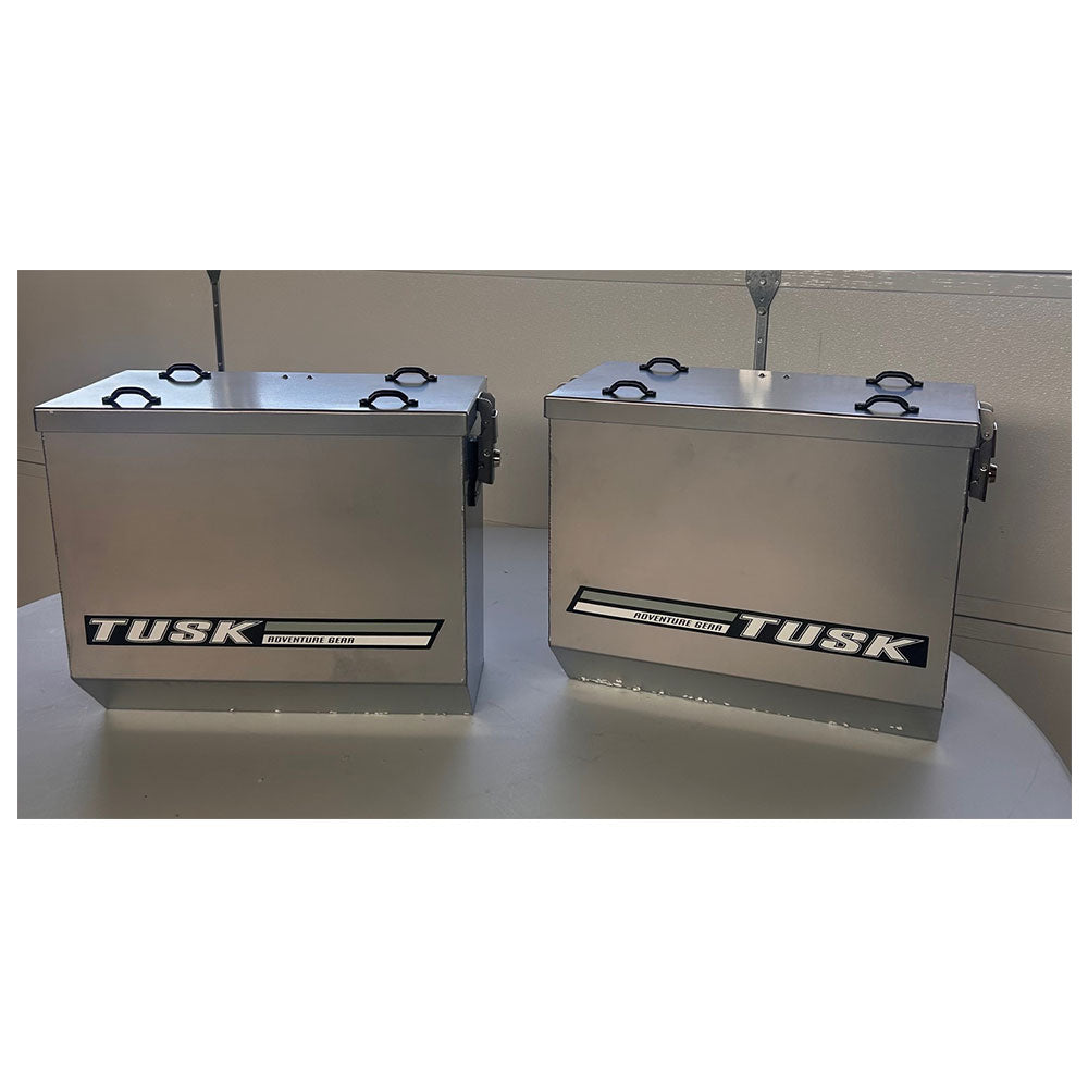 Tusk Aluminum Panniers with Pannier Racks V2 Large Silver#1467340181