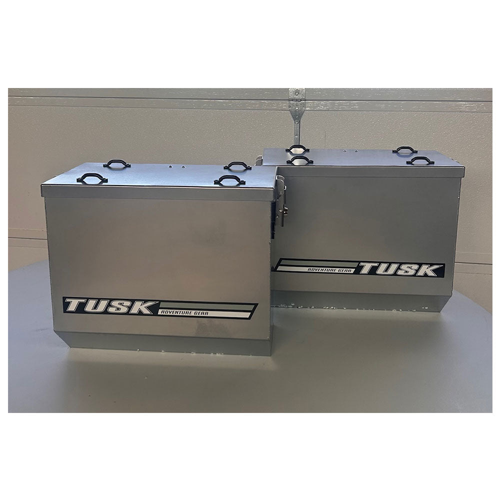 Tusk Aluminum Panniers with Pannier Racks V2 Large Silver#1467340181