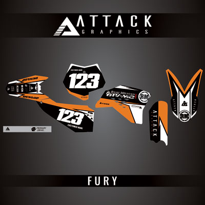 Attack Graphics Custom Fury Complete Bike Graphics Kit#206972-P