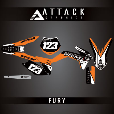 Attack Graphics Custom Fury Complete Bike Graphics Kit#206972-P