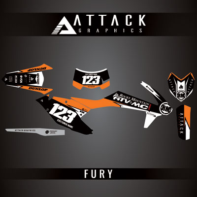 Attack Graphics Custom Fury Complete Bike Graphics Kit#206972-P1