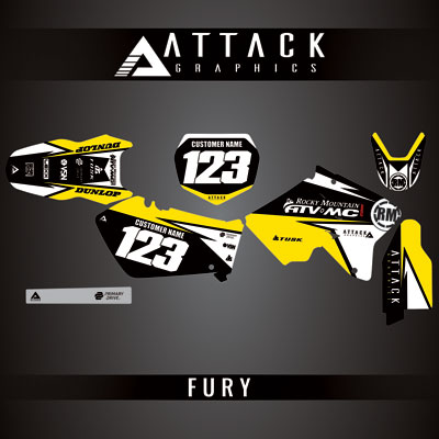 Attack Graphics Custom Fury Complete Bike Graphics Kit#206972-P1
