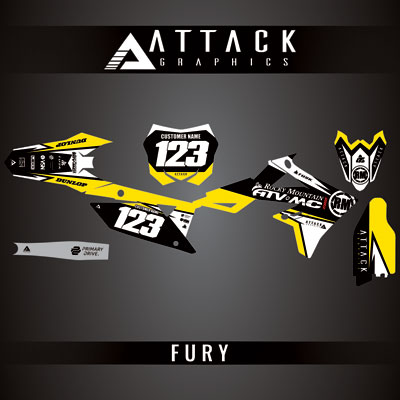 Attack Graphics Custom Fury Complete Bike Graphics Kit#206972-P1