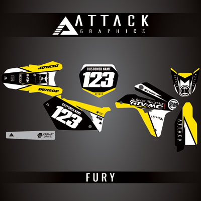 Attack Graphics Custom Fury Complete Bike Graphics Kit#206972-P1