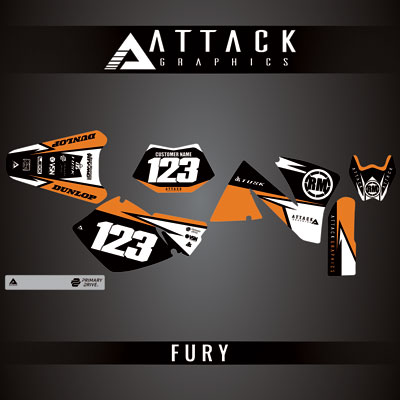 Attack Graphics Custom Fury Complete Bike Graphics Kit#206972-P1