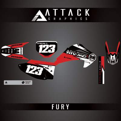 Attack Graphics Custom Fury Complete Bike Graphics Kit#206972-P