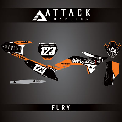 Attack Graphics Custom Fury Complete Bike Graphics Kit#206972-P1