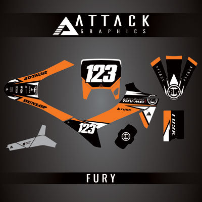 Attack Graphics Custom Fury Complete Bike Graphics Kit#206972-P1
