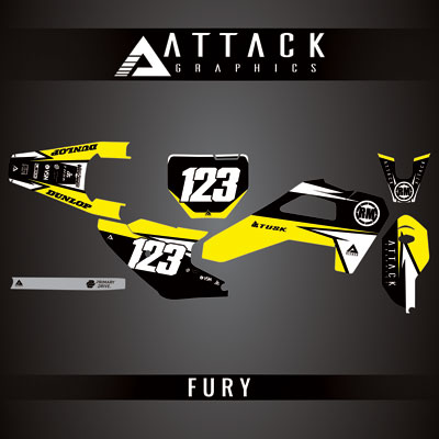 Attack Graphics Custom Fury Complete Bike Graphics Kit#206972-P1