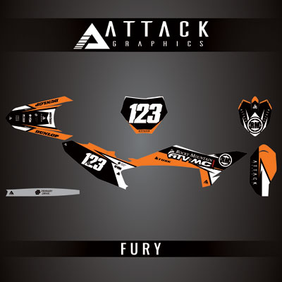 Attack Graphics Custom Fury Complete Bike Graphics Kit#206972-P1