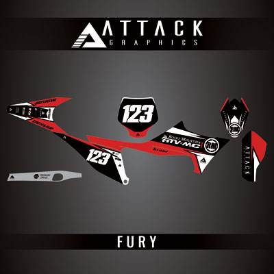 Attack Graphics Custom Fury Complete Bike Graphics Kit#206972-P1