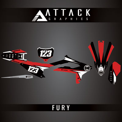Attack Graphics Custom Fury Complete Bike Graphics Kit#206972-P2