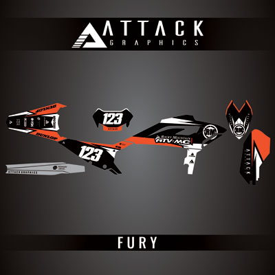 Attack Graphics Custom Fury Complete Bike Graphics Kit#206972-P2