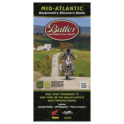 Butler Motorcycle Maps Mid-Atlantic Backcountry Discover Route: Dual Sport Map#mpn_MP-127