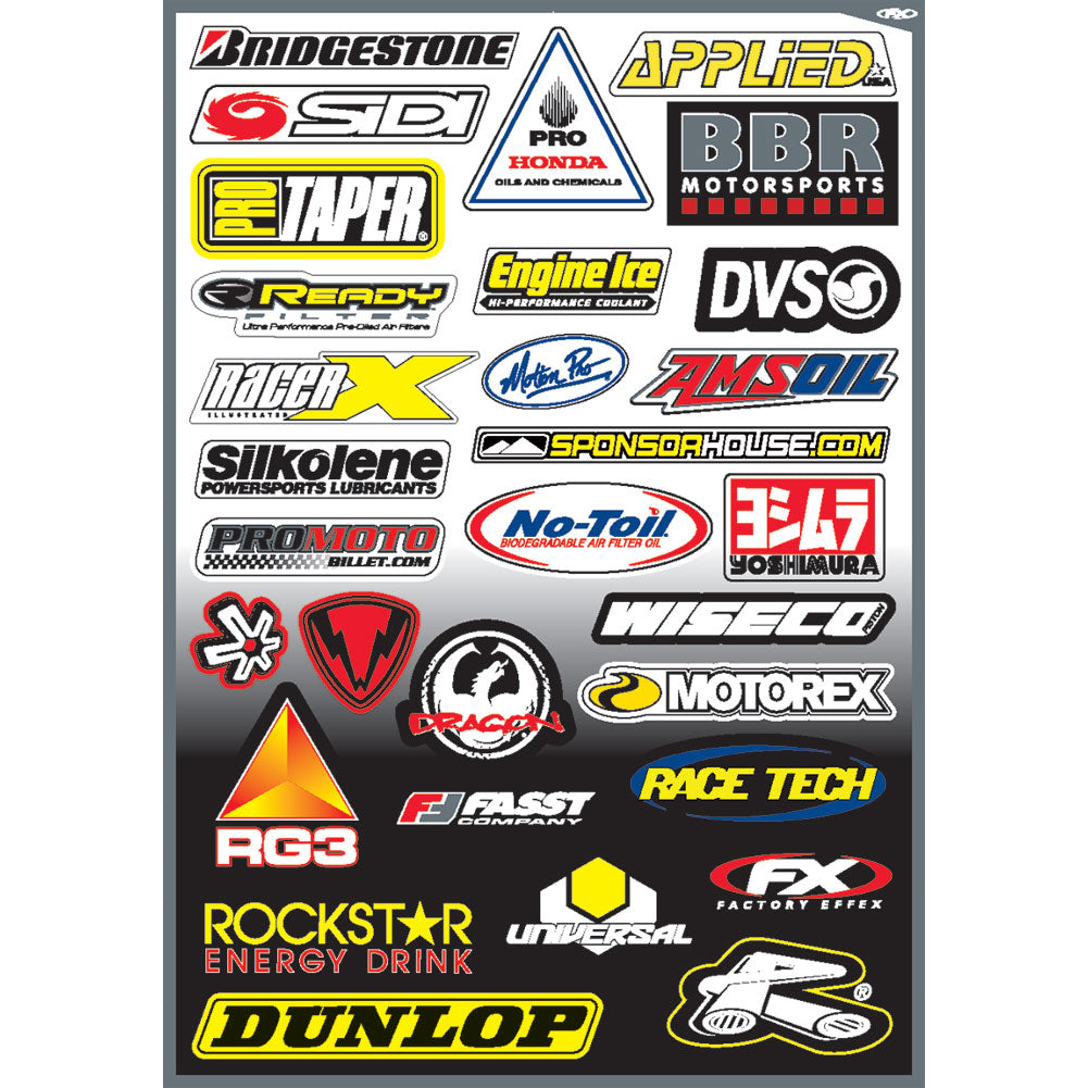 Factory Effex Sponsor Sticker Kit D-3#mpn_10-68006
