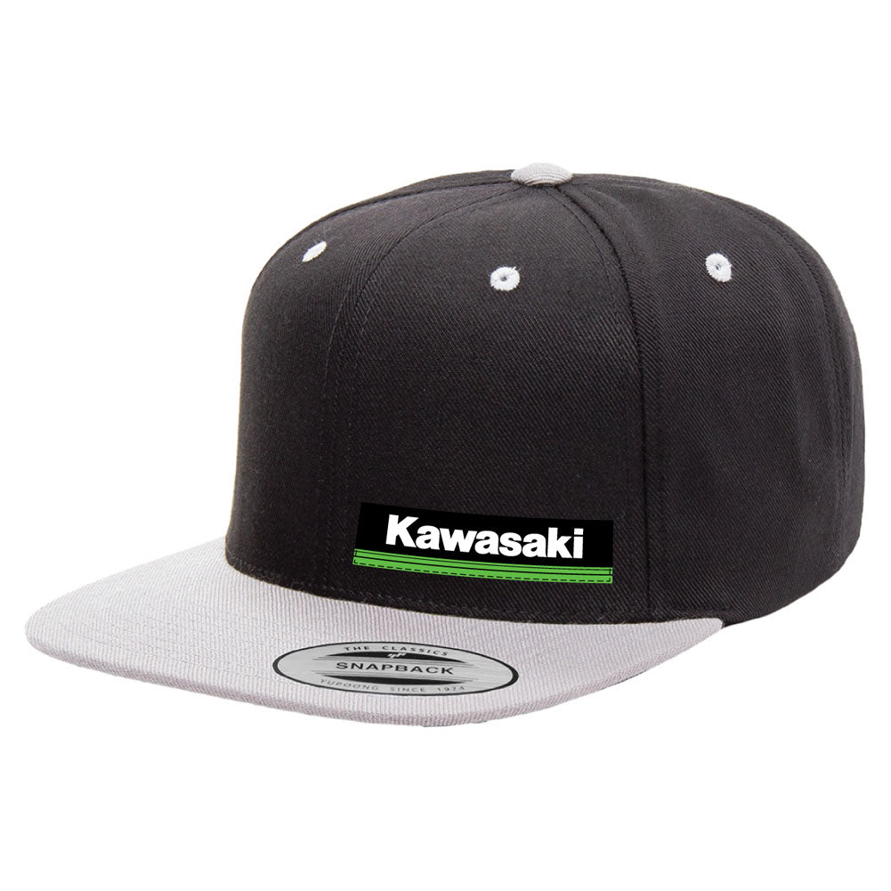 Factory Effex Kawasaki Wedge Snapback Hat Black/Grey#mpn_23-86100