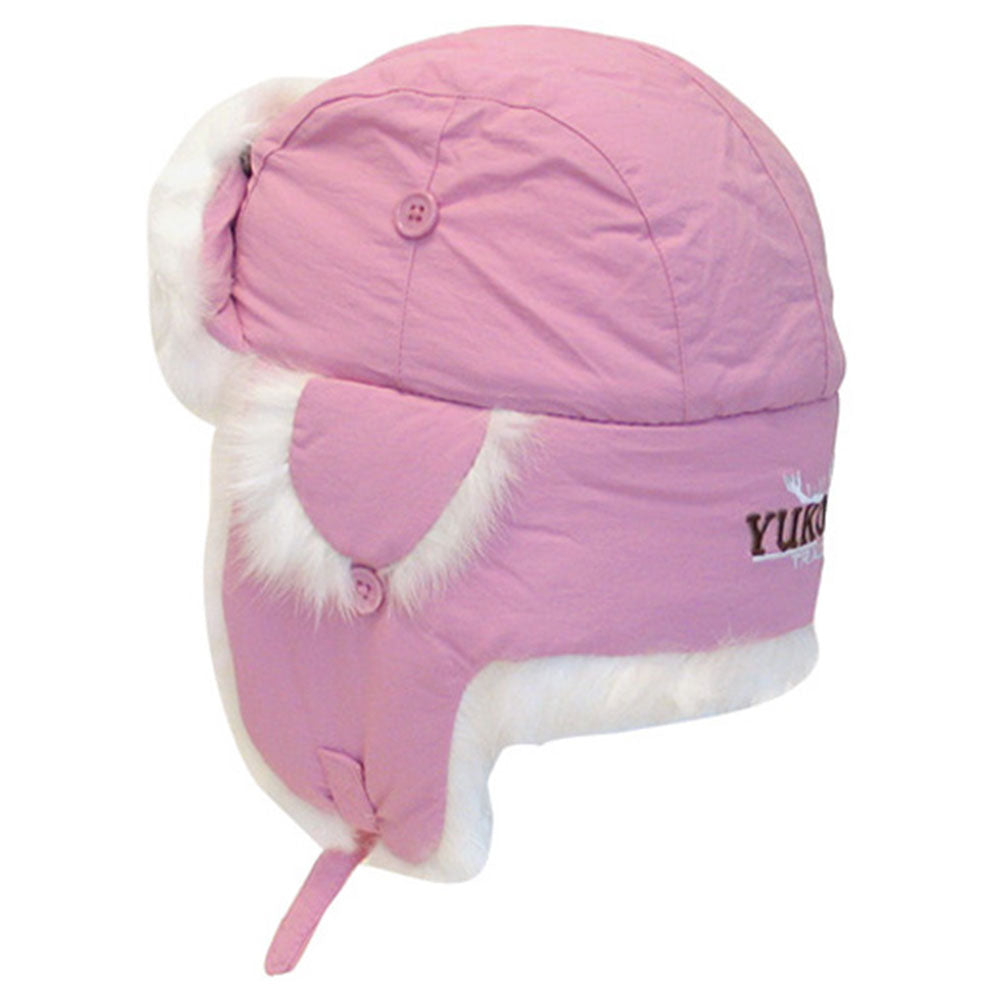 Yukon HG668 Taslan Alaskan Hat - Pink With White Fur - Medium #HG668