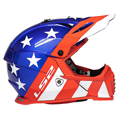 LS2 Gate Stripes Helmet Large Red/White/Blue#mpn_437G-1254