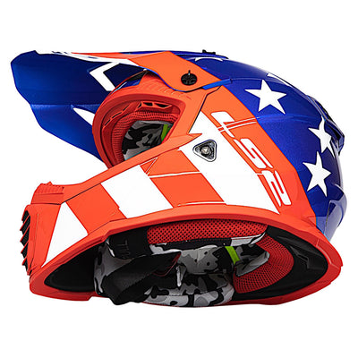 LS2 Youth Gate Stripes Helmet Large Red/White/Blue#mpn_437G-4254