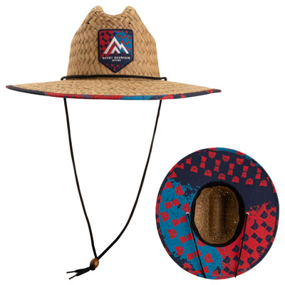 Rocky Mountain ATV/MC Logo Straw Hat Blue/Red#mpn_190-888-0006