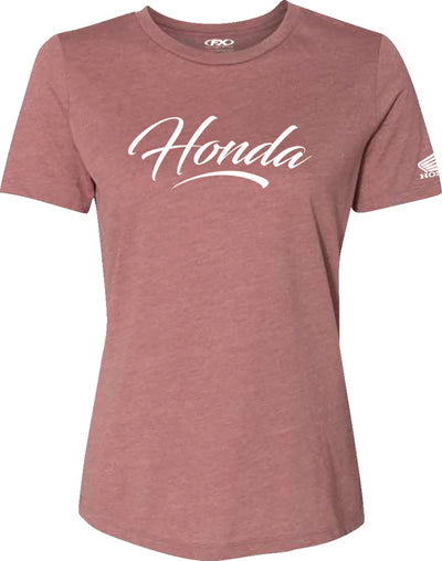 Factory Effex Women's Honda Script T-Shirt Heather Mauve XL#mpn_27-87346