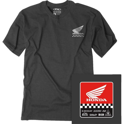 Factory Effex Honda Starting Line T-Shirt Large Heather Charcoal#mpn_27-87304