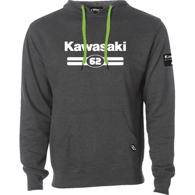 Factory Effex Kawasaki Sixty Two Pullover Hoodies XL Heather Charcoal#mpn_27-88106