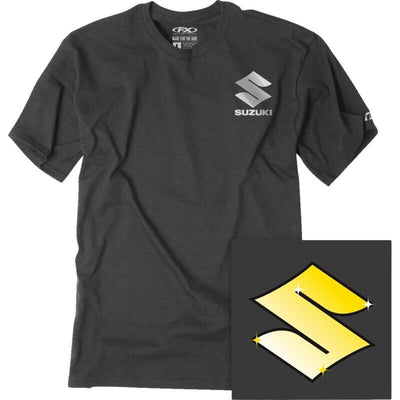 Factory Effex Suzuki Bling T-Shirt Medium Heather Charcoal#mpn_27-87412