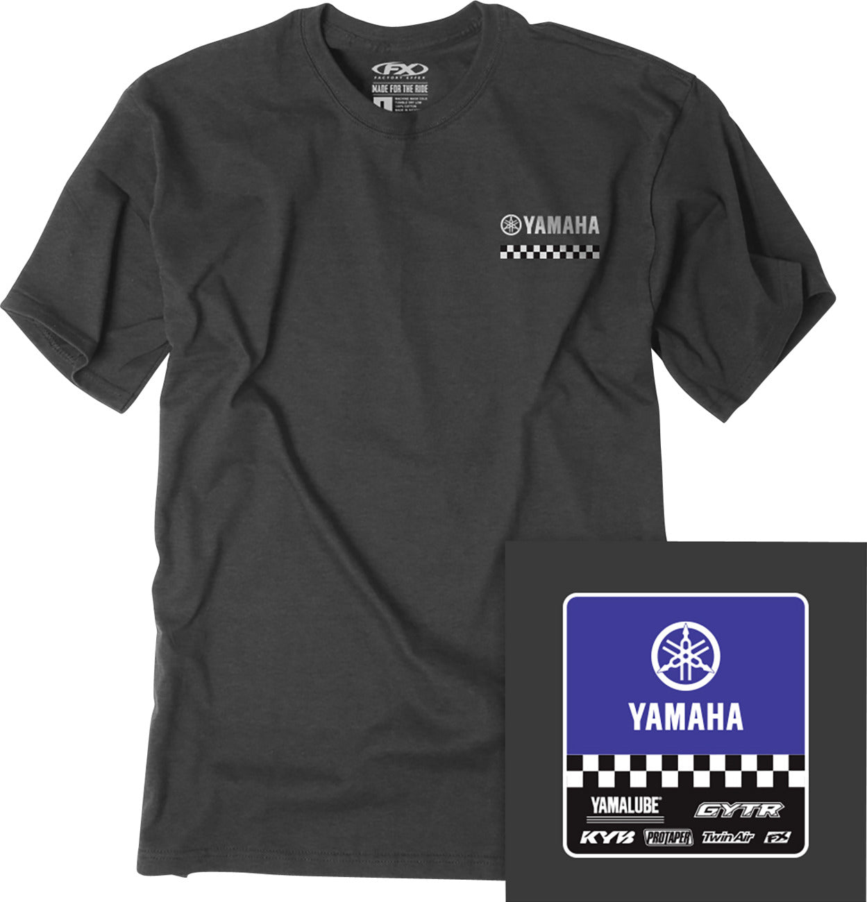 Factory Effex Youth Yamaha Starting Line T-Shirt Heather Charcoal#mpn_27-83204