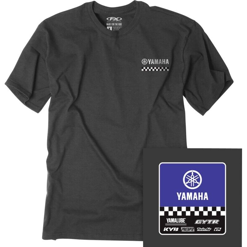 Factory Effex Yamaha Start Line Youth T-Shirt Medium Heather Charcoal#mpn_27-83202