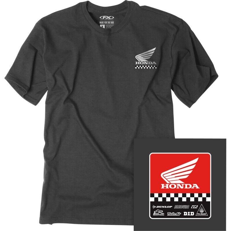 Factory Effex Honda Starting Line Youth T-Shirt Large Heather Charcoal#mpn_27-83304