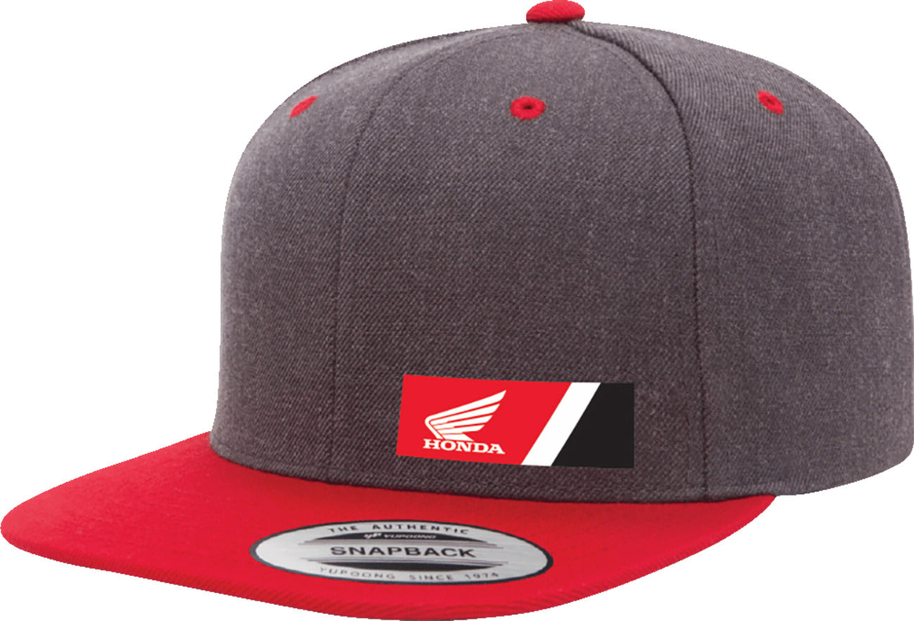 Factory Effex Honda Wedge Snapback Hat Heather Gray/Red#mpn_27-86300