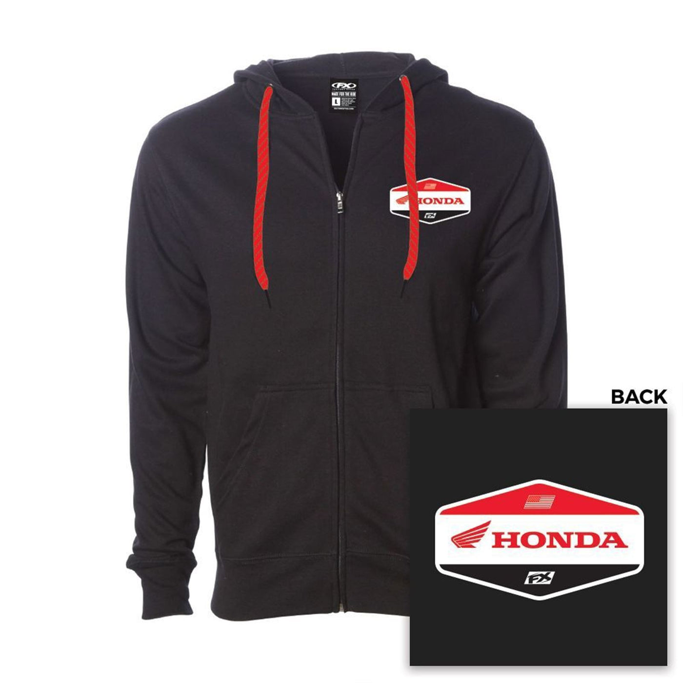 Factory Effex Honda Stadium Zip-Up Hoodie Black 2XL#mpn_27-88308