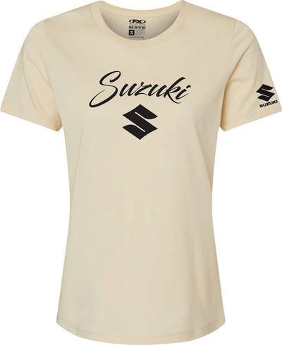 Factory Effex Women's Suzuki Script T-Shirt Heather Cream Medium#mpn_27-87442