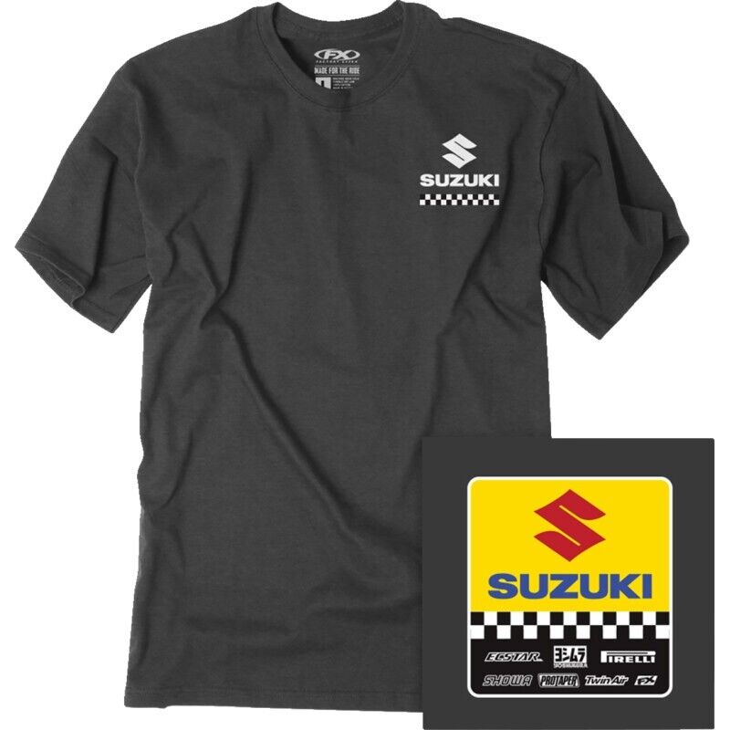 Factory Effex Suzuki Starting Line T-Shirt Large Heather Charcoal#mpn_27-87404