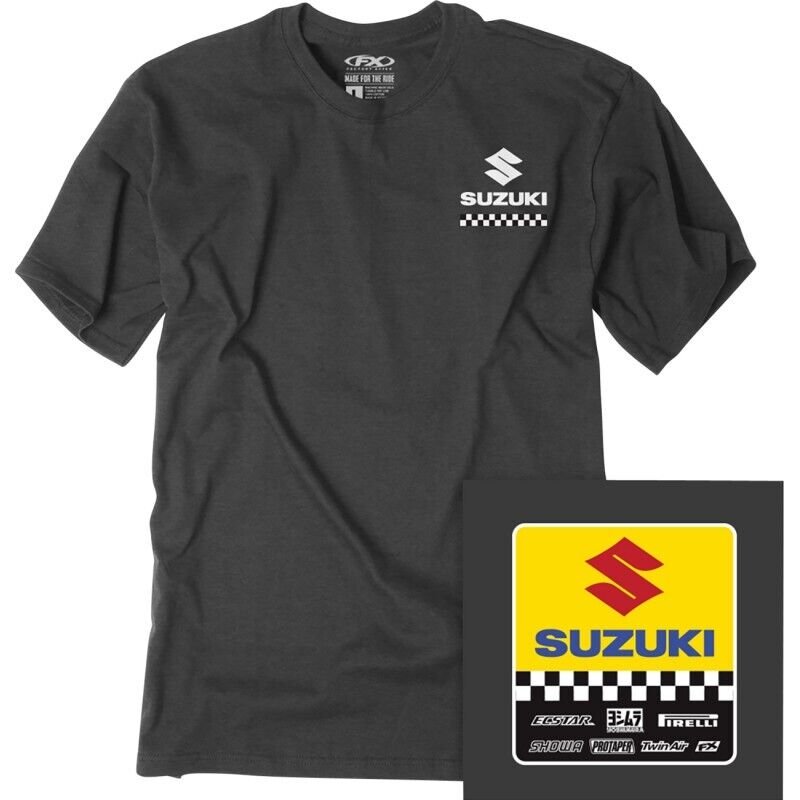 Factory Effex Suzuki Start Line Youth T-Shirt Medium Heather Charcoal#mpn_27-83402