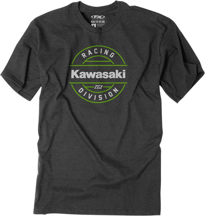 Factory Effex Kawasaki Division T-Shirt Heather Charcoal Large#mpn_25-87104
