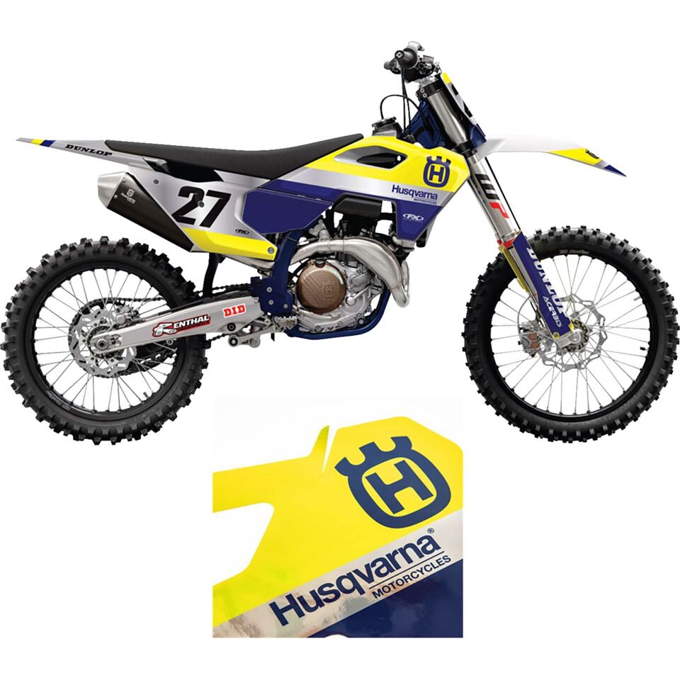 Factory Effex Chrome Series Trim Graphic Kit Blue/White/Yellow For Husq#mpn_27-51602