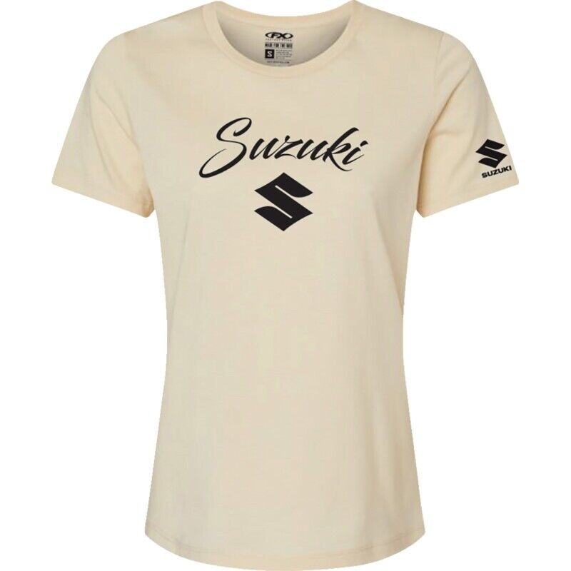 Factory Effex Suzuki Script Women's T-Shirt Small White#mpn_27-87440