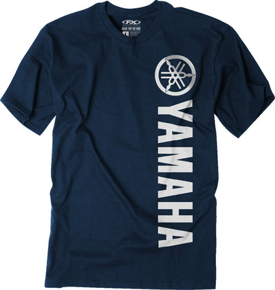 Factory Effex Yamaha Vertical T-Shirt Heather Navy Large#mpn_27-87224