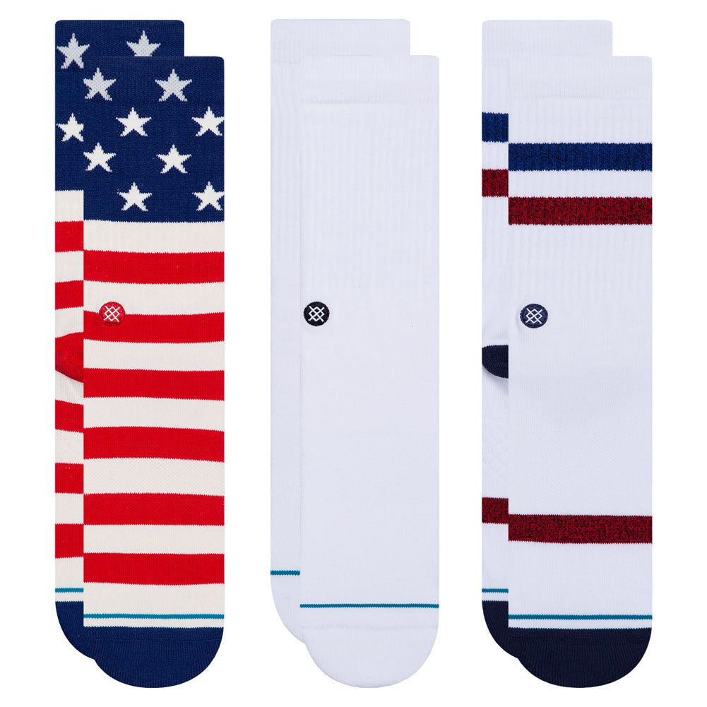 Stance Classic Crew Socks OG Socks - 3 Pack Size 6-8.5 The American#mpn_A556A21TA3-MUL-U-M