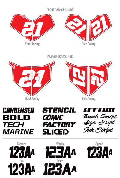 Factory Effex Custom Hotbodies Number Plate Kit#mpn_01-63040-A