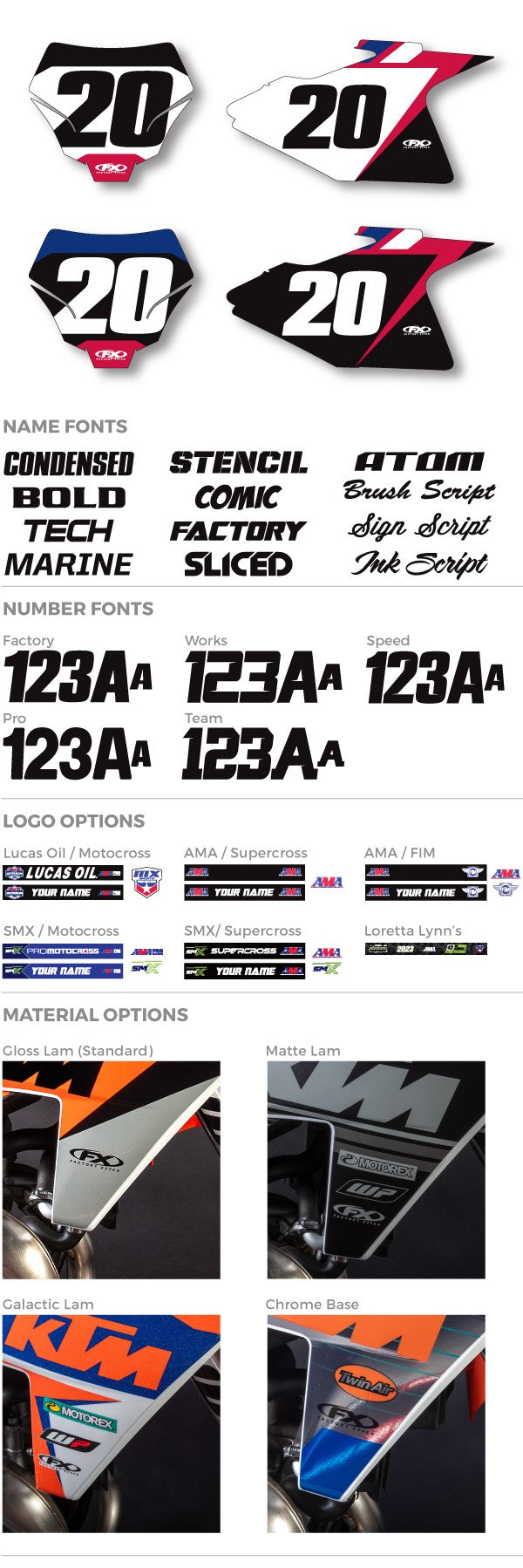 Factory Effex Custom Motocross Number Plate Graphics Gas Gas EVO 20#mpn_01-62104-A