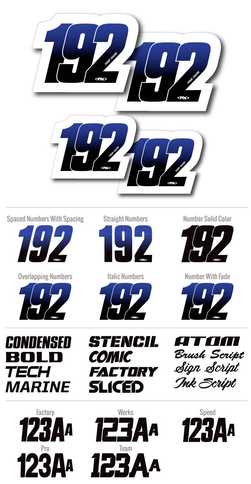 Factory Effex Custom Standard Number Plate Kit#mpn_01-63000-A