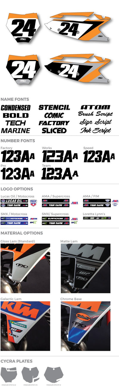 Factory Effex Custom Motocross Number Plate Graphics KTM SR2 Series#mpn_01-62102-A