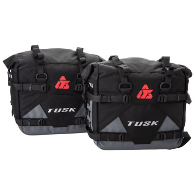 Tusk Pannier Racks with Tusk Pilot Pannier Bags and Bottle Holders#203216-P