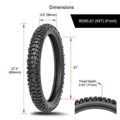 Tusk 2Track Adventure Tire Front 90/90-21 (54T)#213-171-0002