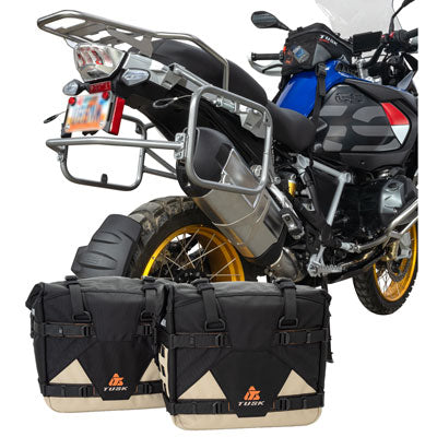 Tusk Pannier Racks with Tusk Pilot Pannier Bags and Bottle Holders#203216-P