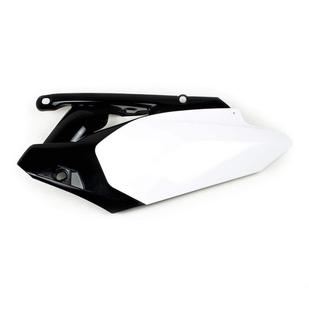 Factory Effex Side Plate Plastic White/Black For Yamaha YZ450F 2010-13#mpn_11-75228