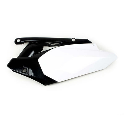 Factory Effex Side Plate Plastic White/Black For Yamaha YZ450F 2010-13#mpn_11-75228